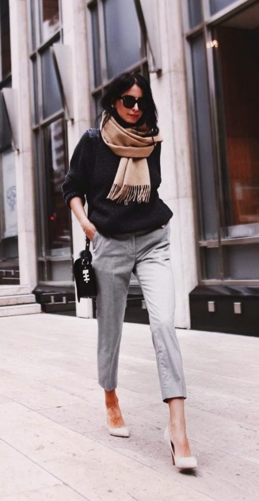 40 Casual Work Outfits For Winter - Office Salt